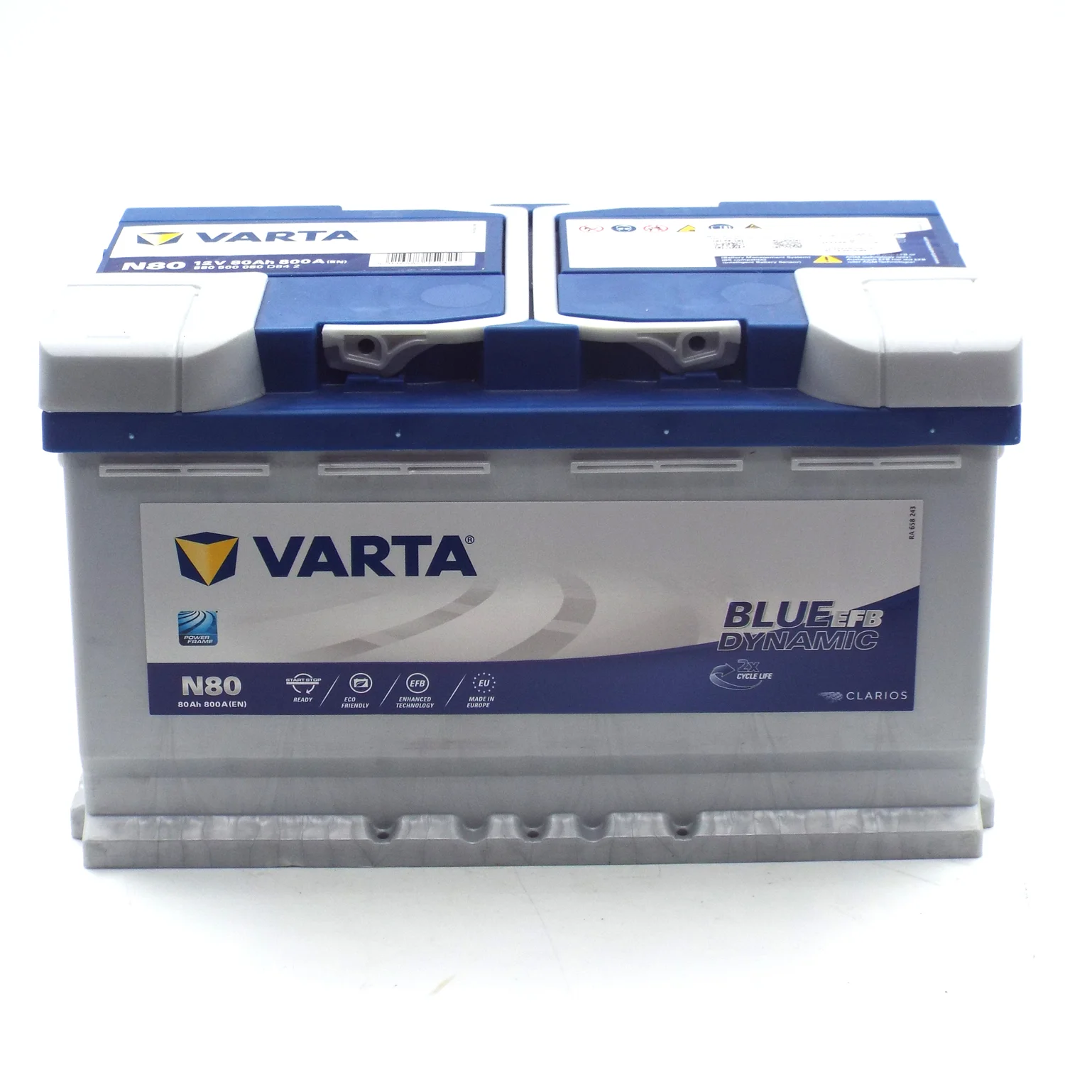 Аккумулятор VARTA Blu Dynamic EFB N80 80 Ач о.п. Фото 1