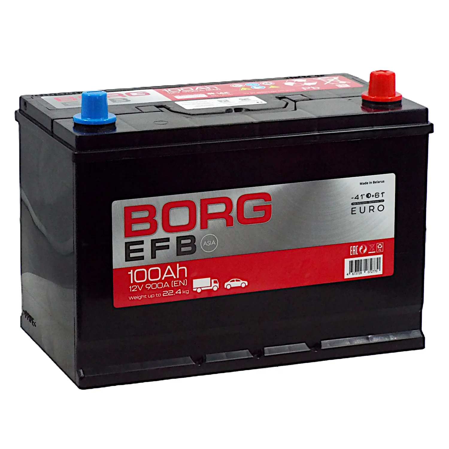 Аккумулятор BORG EFB Asia 100 Ач о.п.