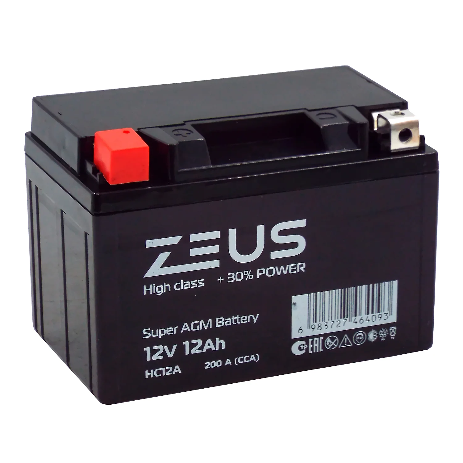 Аккумулятор ZEUS HIGH CLASS AGM 12 Ач п.п. (HC12A) Фото 1