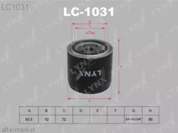 Фильтр масляный LYNXauto LC-1031