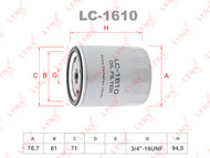 Фильтр масляный LYNXauto LC-1610