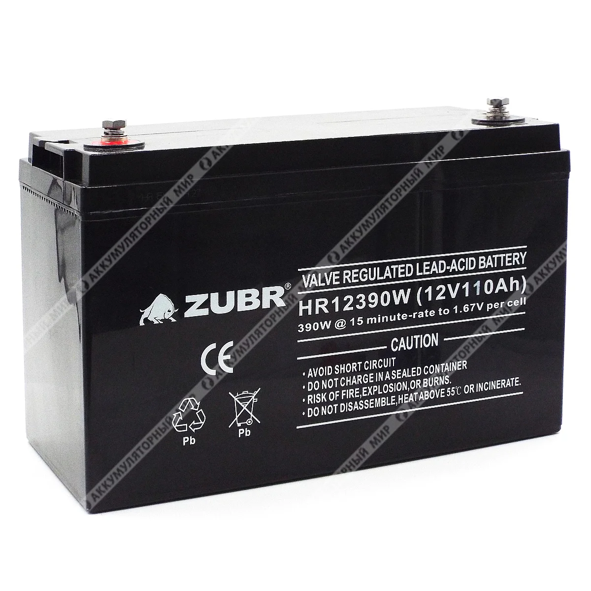 Аккумулятор ZUBR HR12390W (12V110Ah) универсальный Фото 1