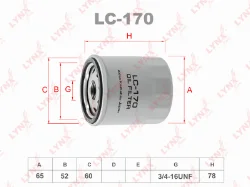 Фильтр масляный LYNXauto LC-170 (MANN W68/3, SCT SM106, OP572) Фото 1