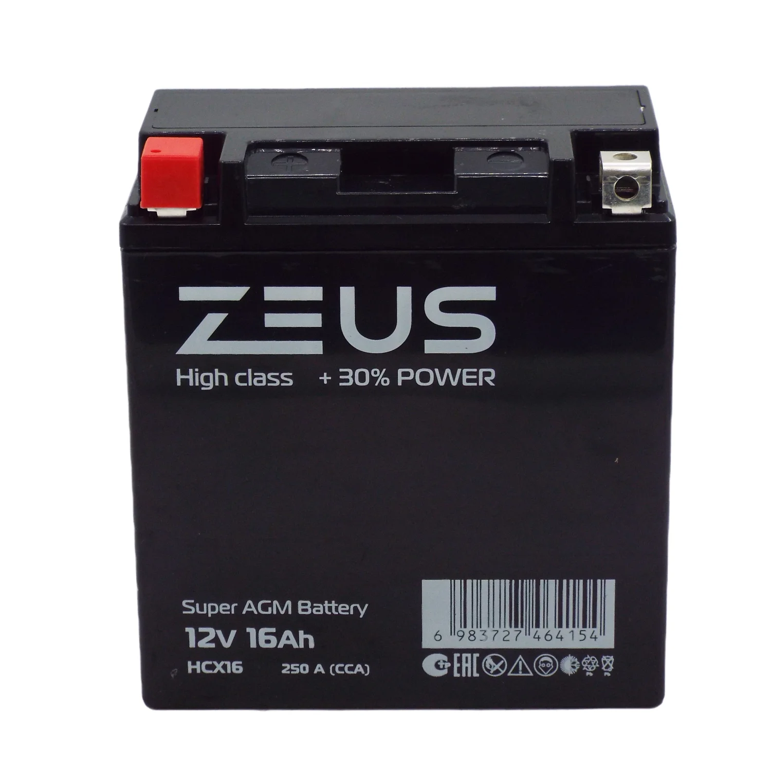 Аккумулятор ZEUS HIGH CLASS AGM 16 Ач п.п. (HCX16) Фото 1