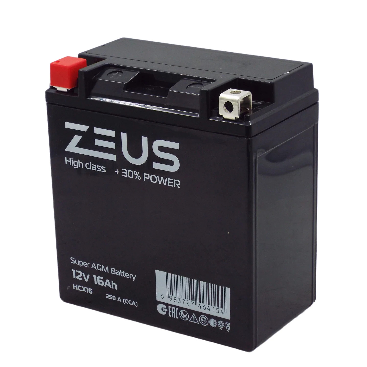 Аккумулятор ZEUS HIGH CLASS AGM 16 Ач п.п. (HCX16) Фото 1
