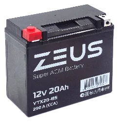 Аккумулятор ZEUS SUPER AGM 20 Ач п.п. (YTX20-BS) Фото 1
