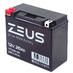 Аккумулятор ZEUS SUPER AGM 20 Ач п.п. (YTX20-BS) Фото 1