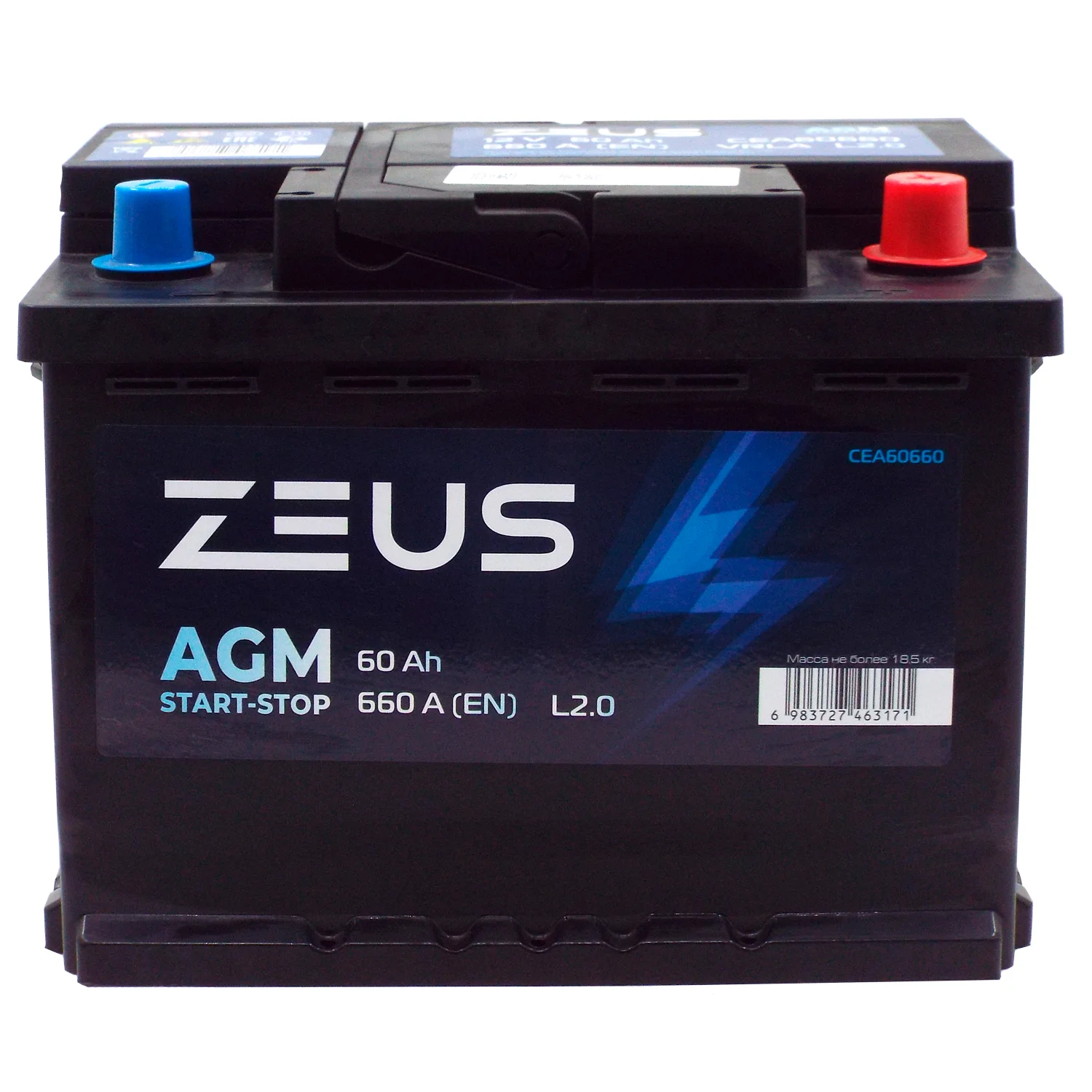 Аккумулятор ZEUS AGM 60 Ач о.п. Фото 1