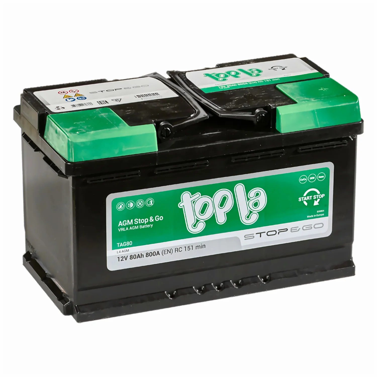Аккумулятор TOPLA AGM 80 Ач о.п. Фото 1