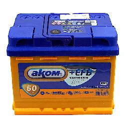 Аккумулятор АКОМ +EFB 60 Ач п.п. Фото 1