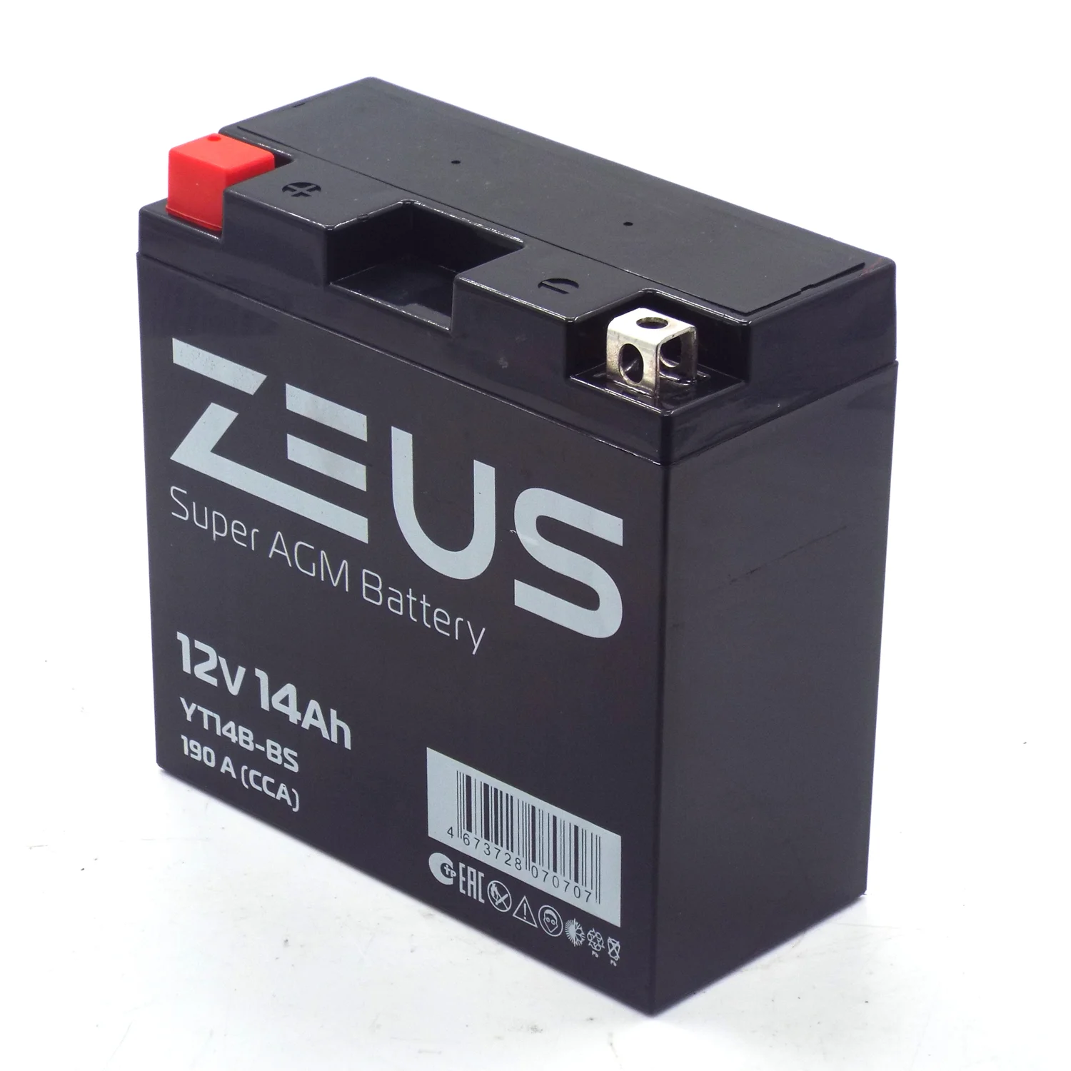 Аккумулятор ZEUS SUPER AGM 14 Ач п.п. (YT14B-BS) Фото 1