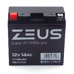 Аккумулятор ZEUS SUPER AGM 14 Ач п.п. (YT14B-BS) Фото 1