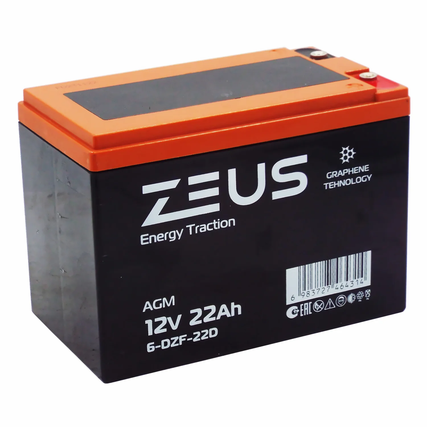 Аккумулятор ZEUS 6-DZF-22D (12V22Ah) тяговый Фото 1