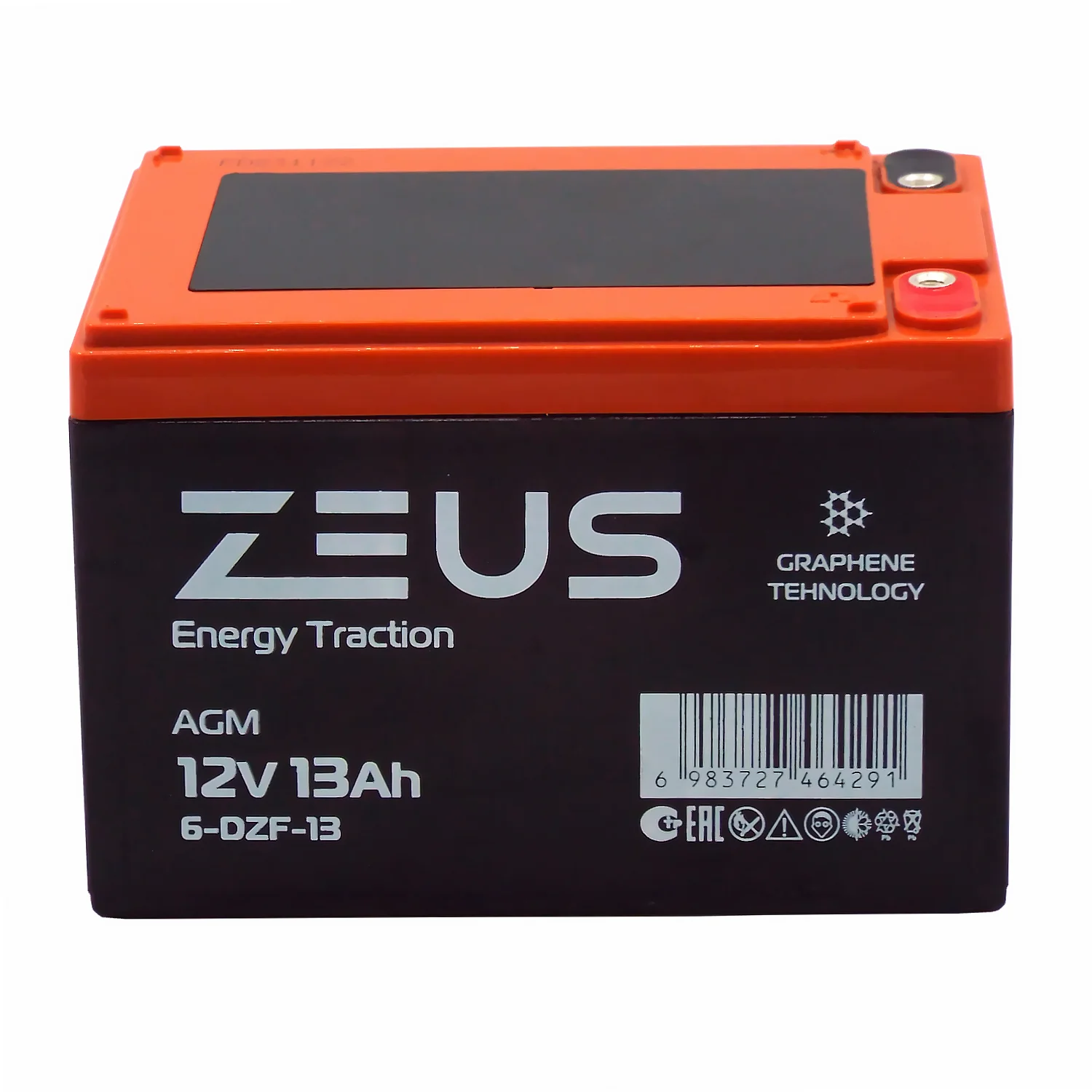 Аккумулятор ZEUS 6-DZF-13 (12V13Ah) тяговый Фото 1