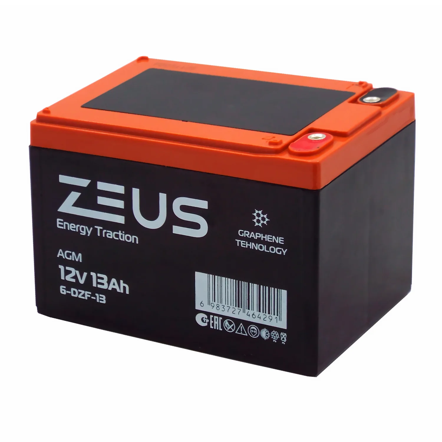 Аккумулятор ZEUS 6-DZF-13 (12V13Ah) тяговый Фото 1
