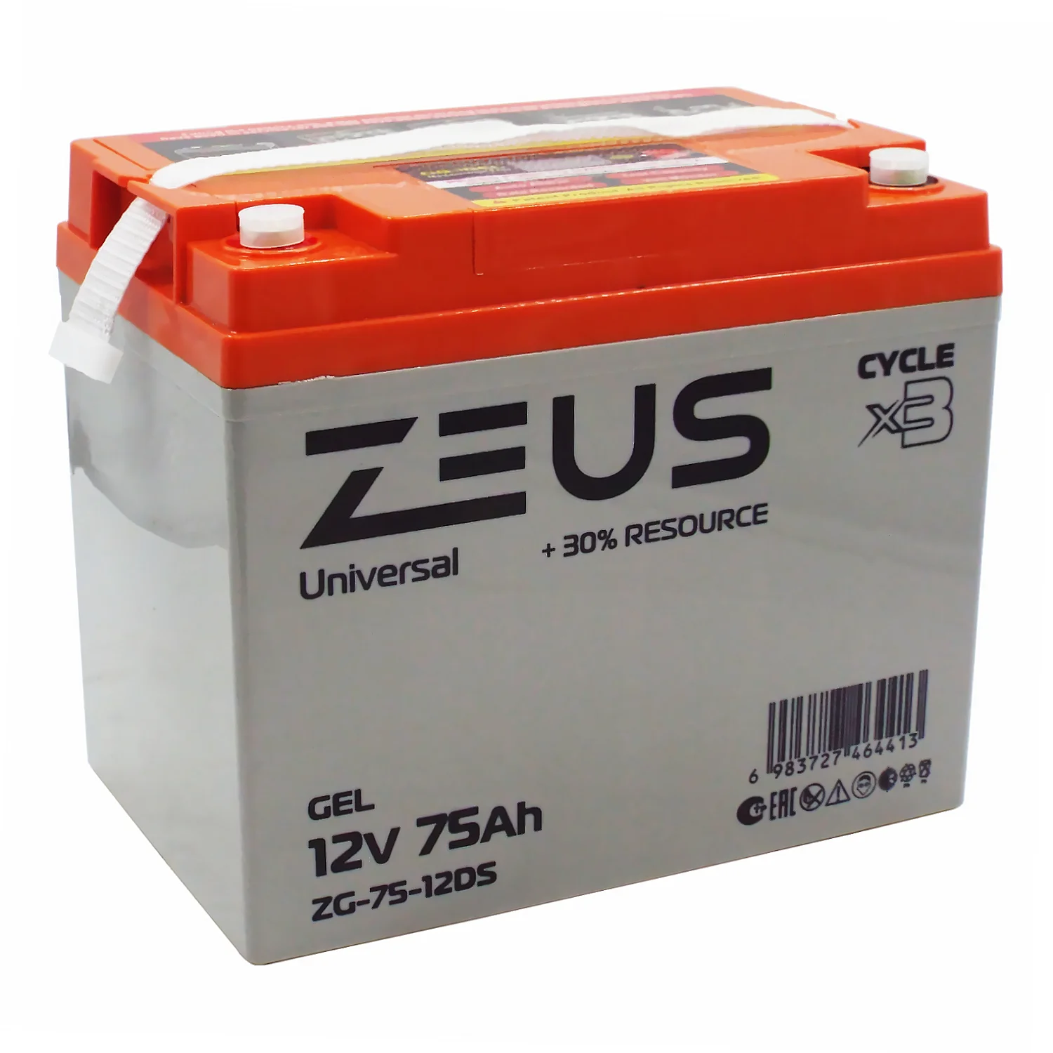 Аккумулятор ZEUS ZG-75-12DS GEL (12V75Ah) универсальный Фото 1