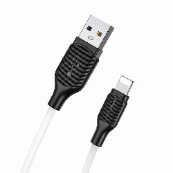 Кабель USB - lightning Borofone BX42 силиконовый белый 1м Фото 1