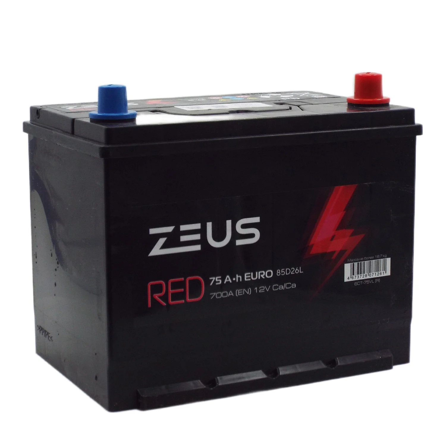 Аккумулятор ZEUS RED Asia 85D26L 75 Ач о.п.