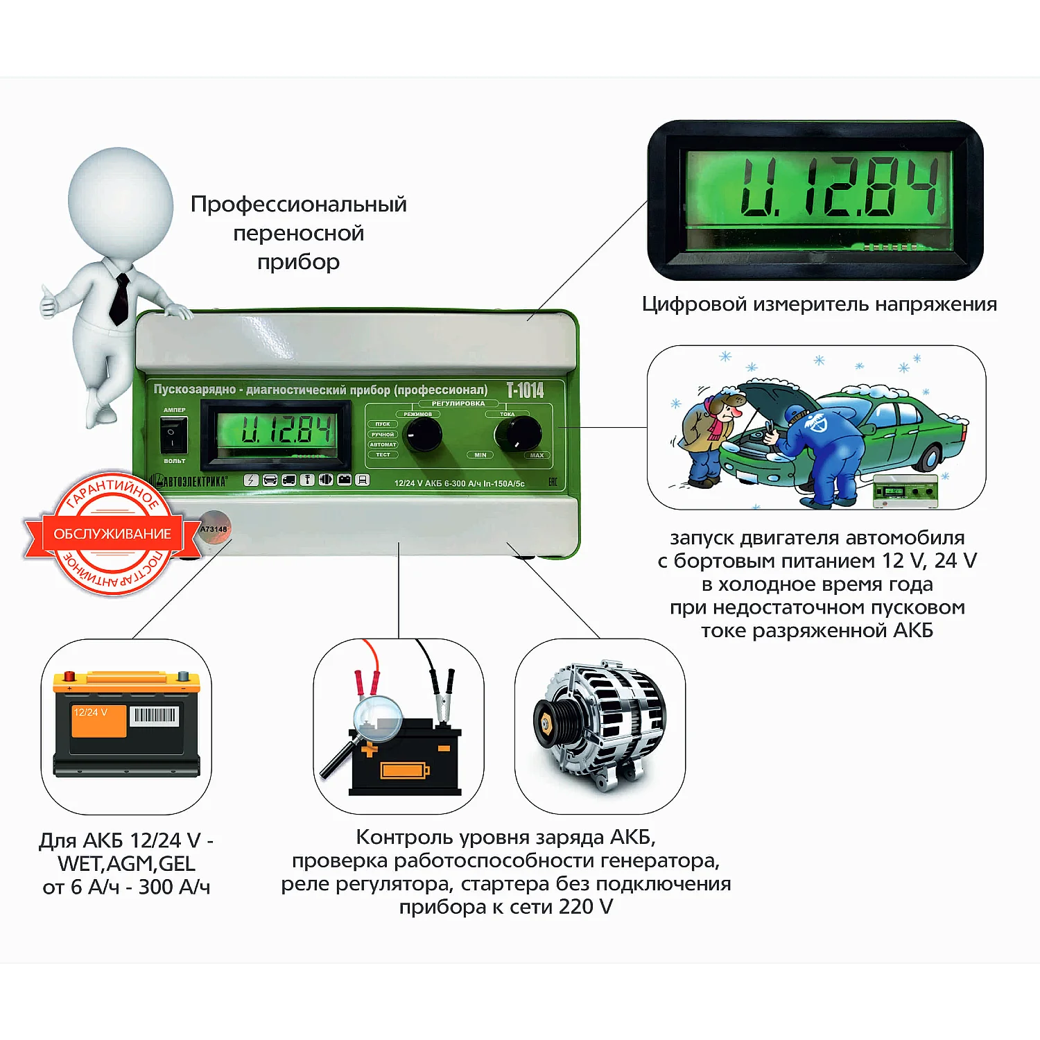 Пуско-зарядное устройство Автоэлектрика Т-1014Р (Профессионал) Фото 1