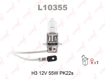 Лампа галогенная H3 12V55W Pk22s LYNXauto L10355