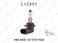 Лампа галогенная HB4 12V 51W P22D LYNXauto L12251
