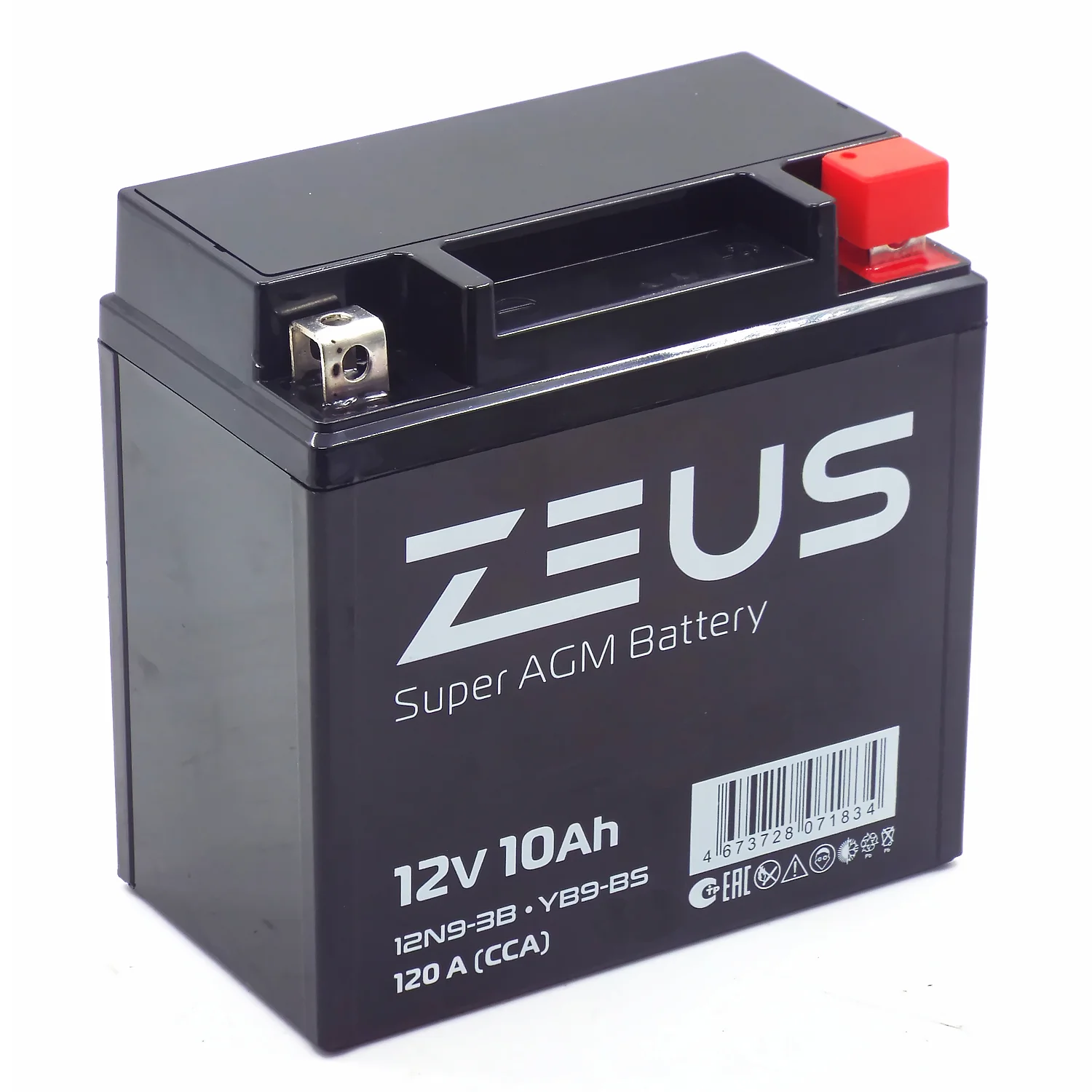 Аккумулятор ZEUS SUPER AGM 10 Ач о.п. (12N9-3B) Уценка! Фото 1