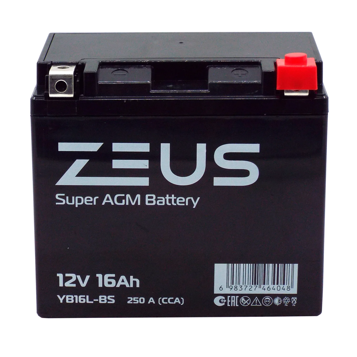 Аккумулятор ZEUS SUPER AGM 16 Ач о.п. (YB16L-BS) Фото 1