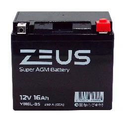 Аккумулятор ZEUS SUPER AGM 16 Ач о.п. (YB16L-BS) Фото 1