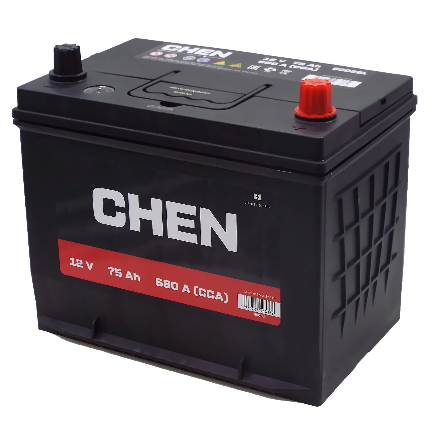 Аккумулятор CHEN Asia 80D26L 75 Ач о.п. (680A) Фото 1