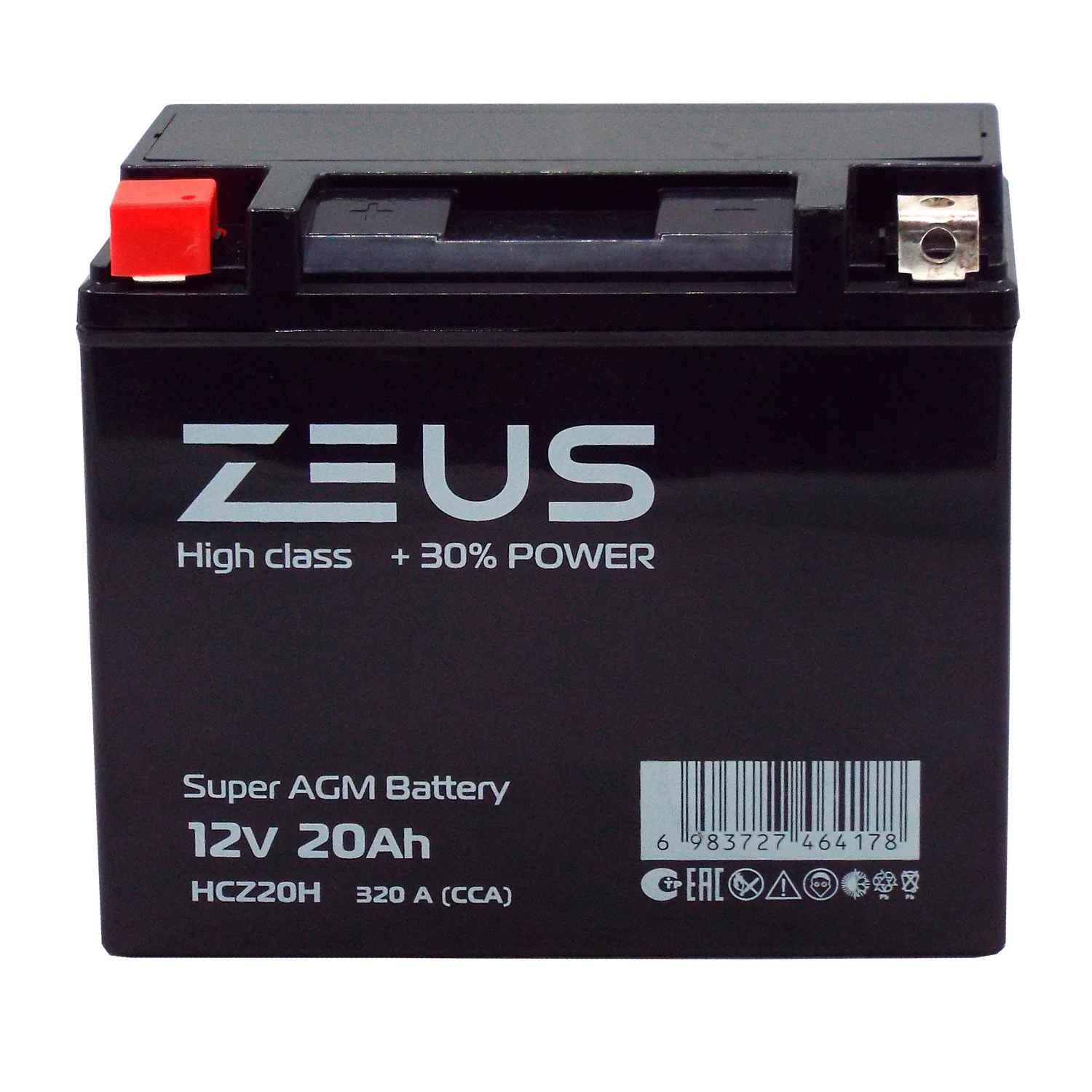 Аккумулятор ZEUS HIGH CLASS AGM 20 Ач п.п. (HCZ20H) Фото 1