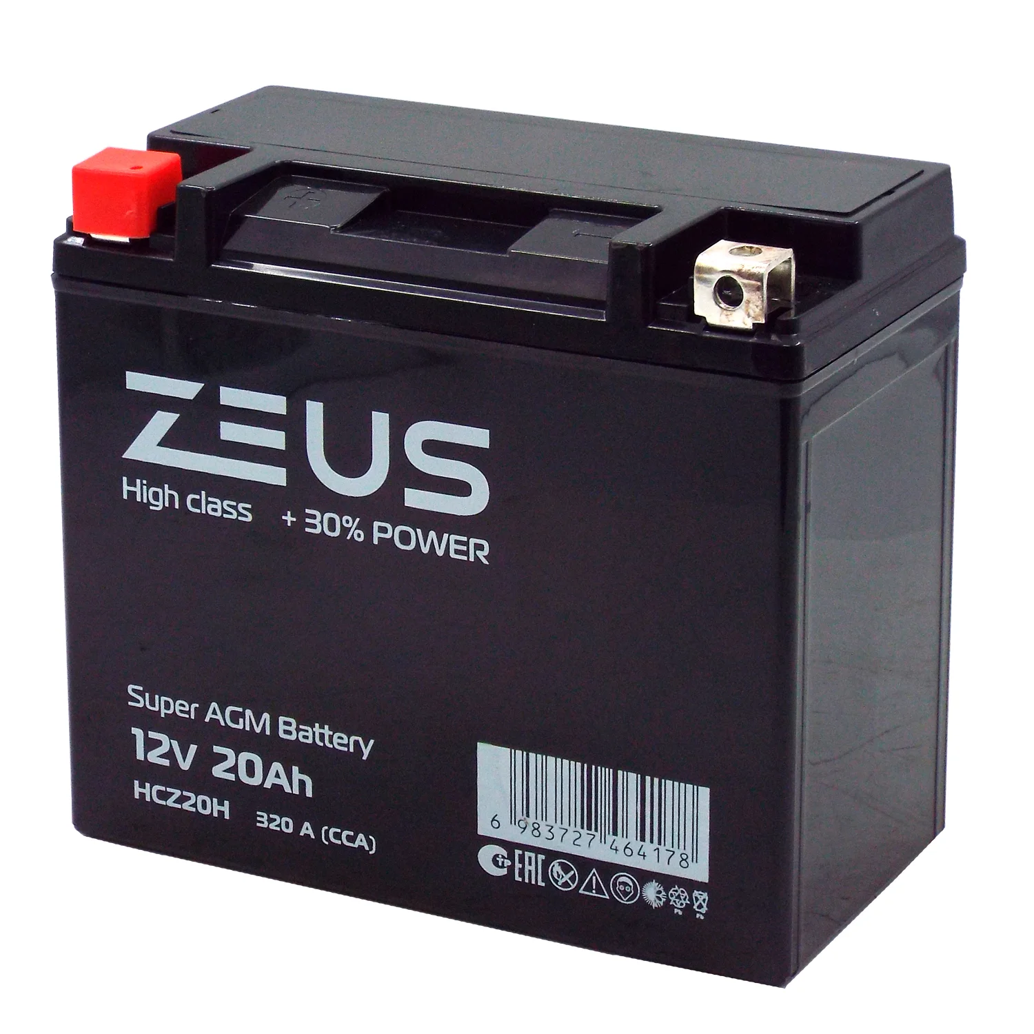 Аккумулятор ZEUS HIGH CLASS AGM 20 Ач п.п. (HCZ20H) Фото 1
