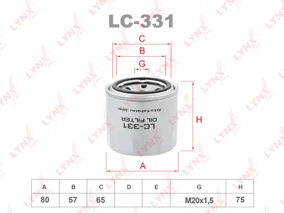 Фильтр масляный LYNXauto LC-331 (MANN W811/80, SCT SM121, OP617)